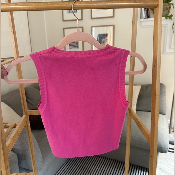 Zara Fuchsia Knit Crop Top Tank - Picture 3 of 4